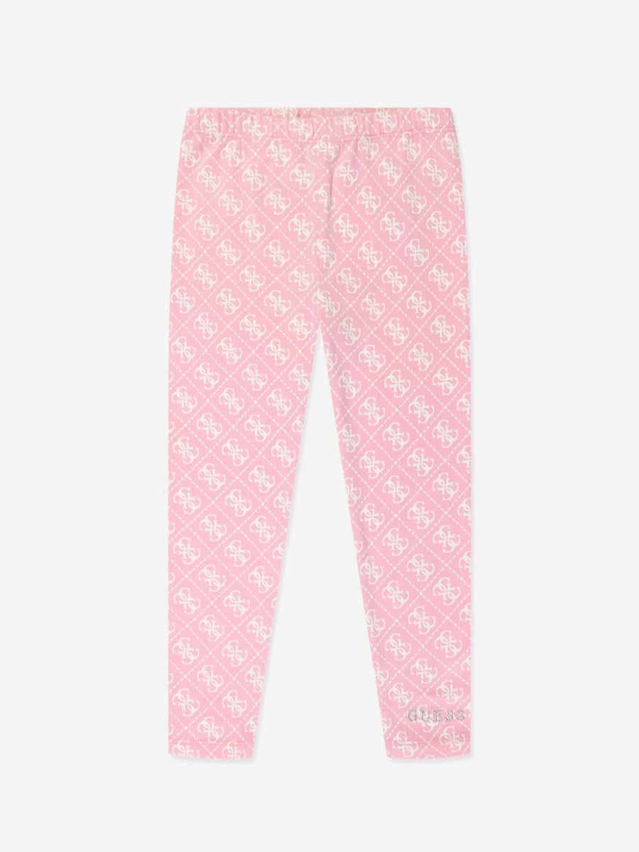 Guess Girls' Pink 4G Logo Leggings for Kids - Stylish & Comfortable
