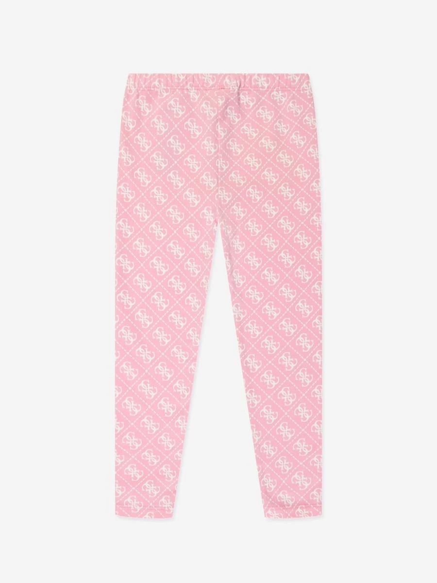 Guess Girls' Pink 4G Logo Leggings for Kids - Stylish & Comfortable