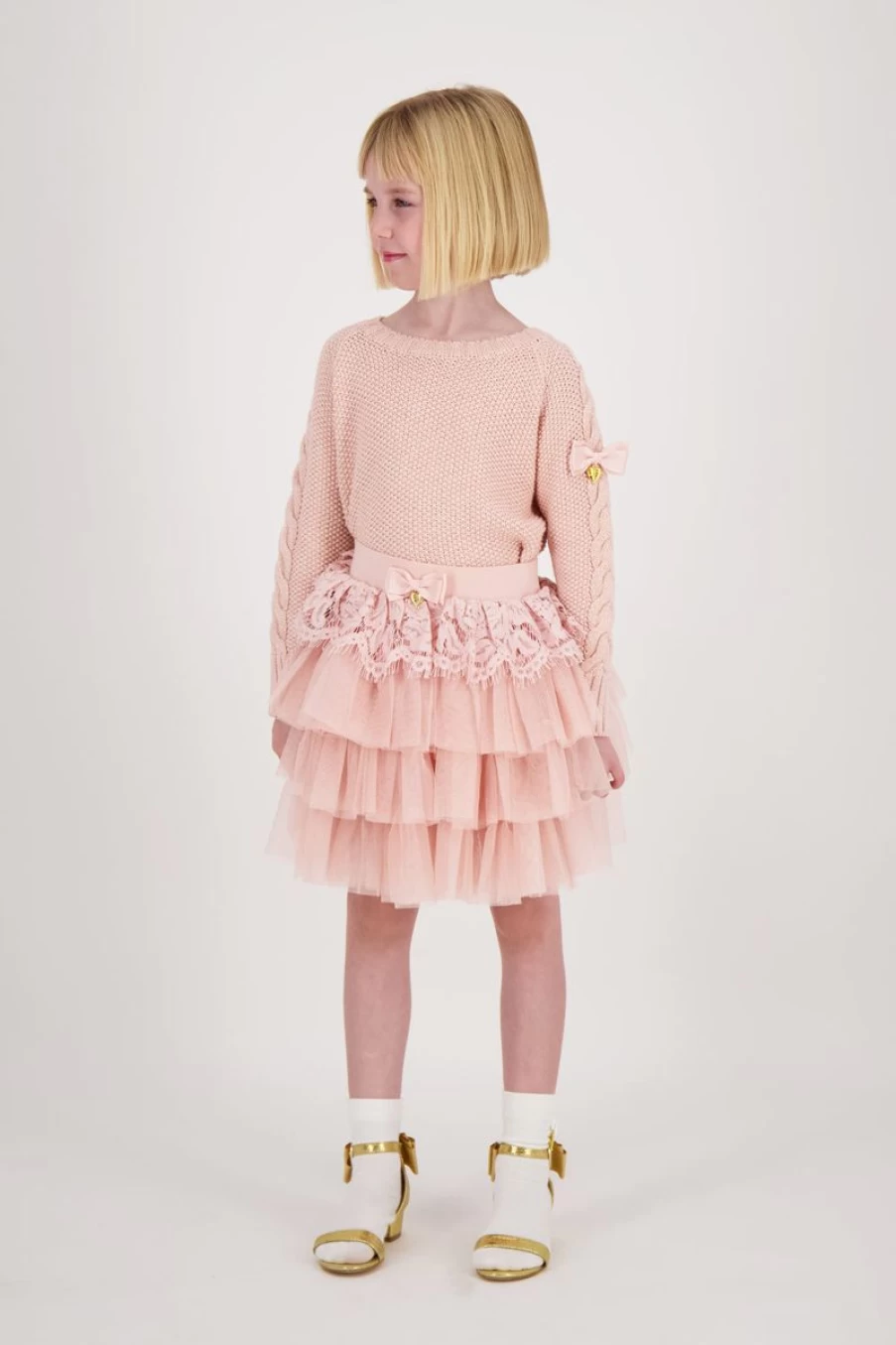 Angels Face Girls Macy Chunky Knit Pink Jumper Sweater