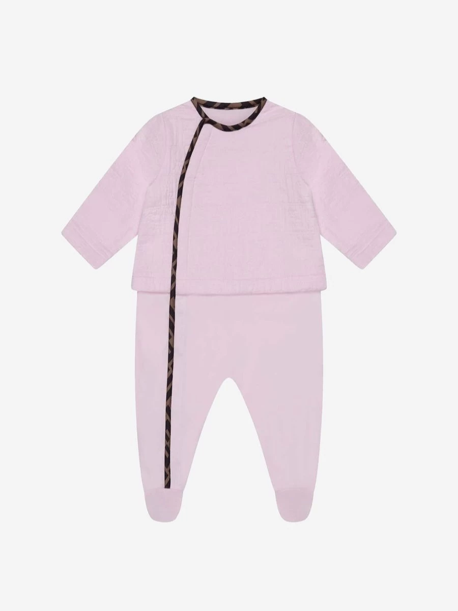 Fendi Kids Baby Girls 3-Piece Cotton Gift Set | Babygrow Romper & Outfit