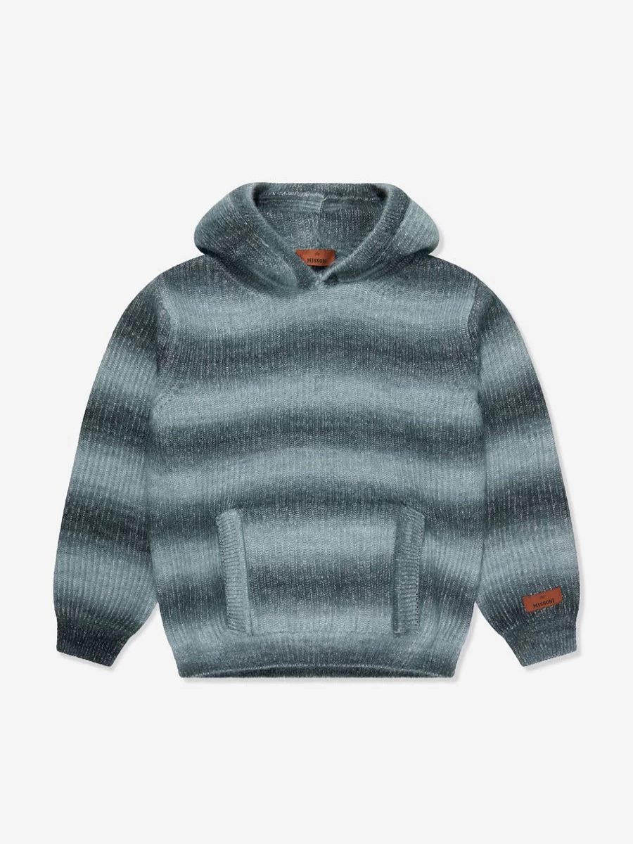 Missoni Boys Grey Knitted Hoodie for Kids - Premium Comfort & Style