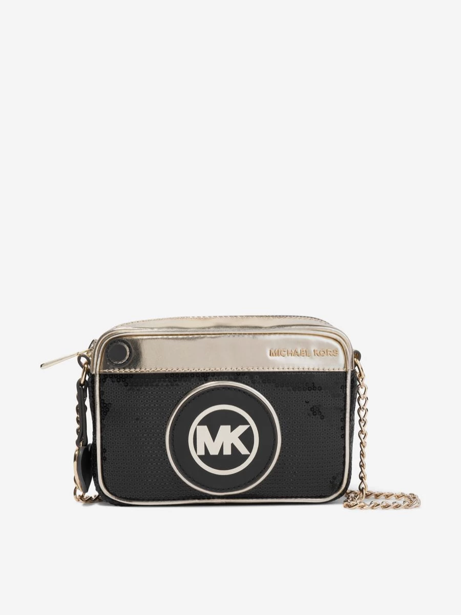 Michael Kors Girls Black Logo Shoulder Bag for Teens - Stylish Crossbody Purse for Girls