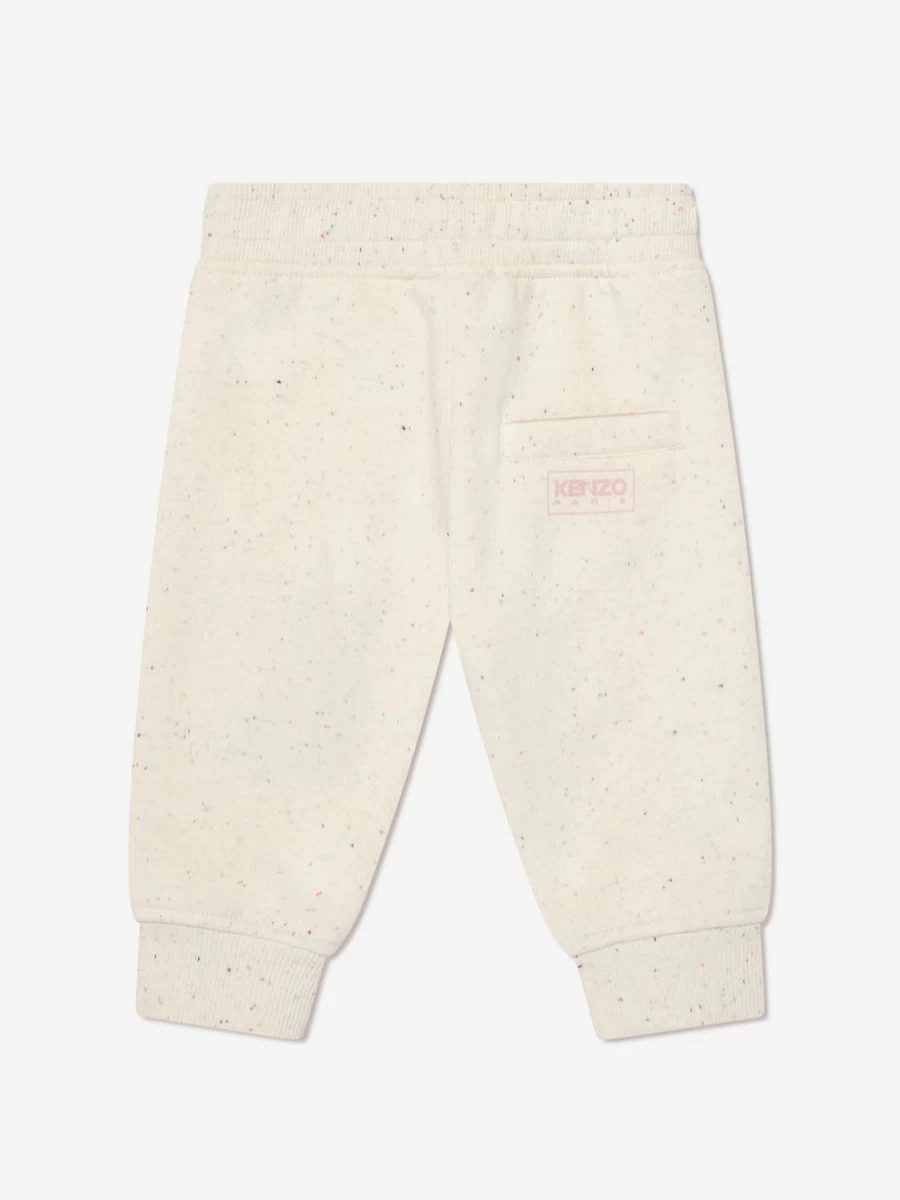 KENZO KIDS Baby Girls Beige Logo Joggers - Stylish Comfort for Toddlers