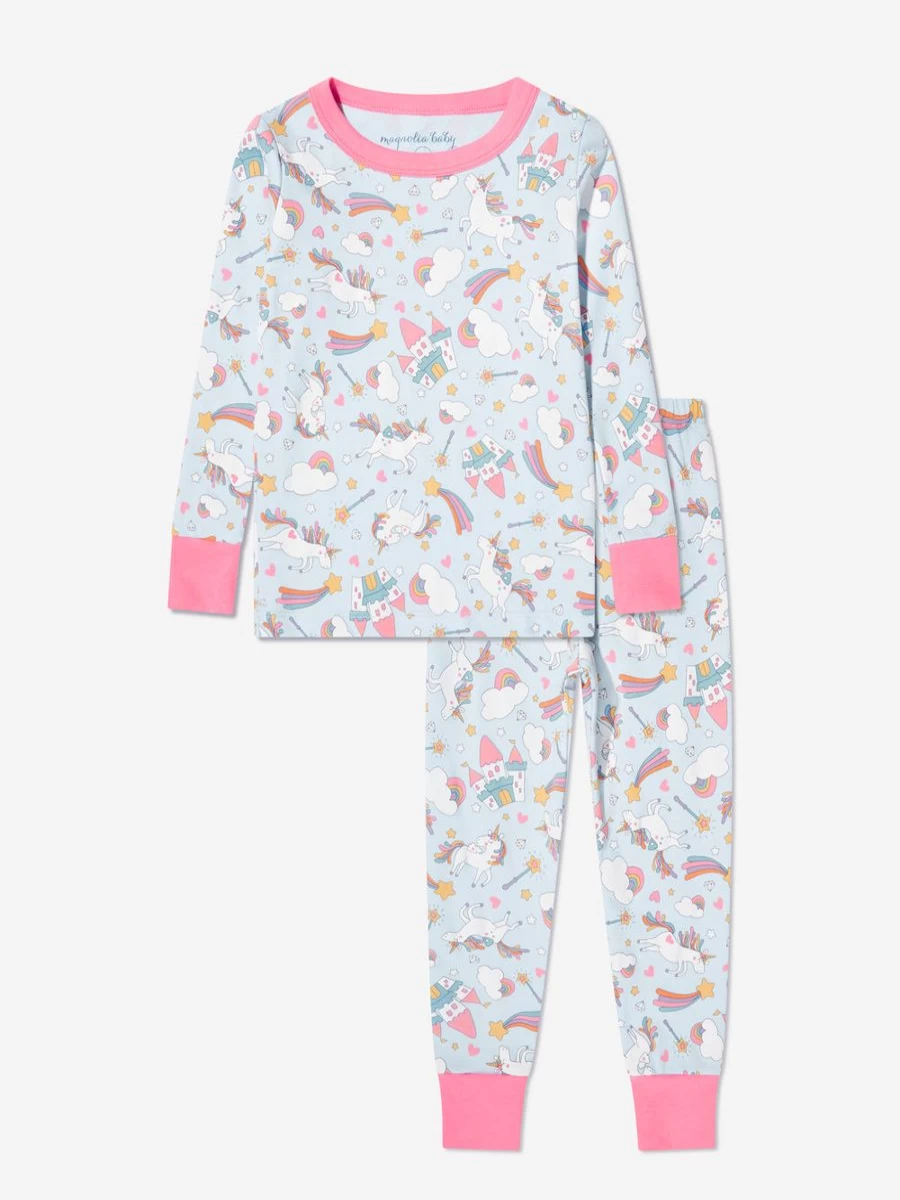 Magnolia Baby Girls Pink Unicorn Long Sleeve Pyjamas - Dreamy Sleepwear for Kids