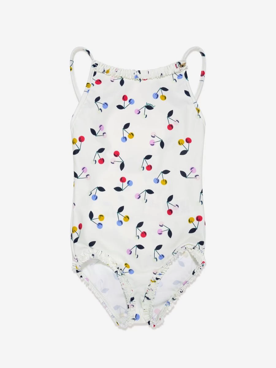 Bonpoint Teen Girls White Swimming Costume – Elegant One-Piece Bathing Suit