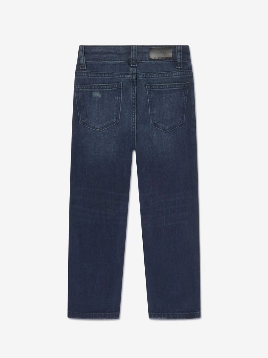 DL1961 Boys' Brady Distressed Slim Fit Jeans in Blue Wash