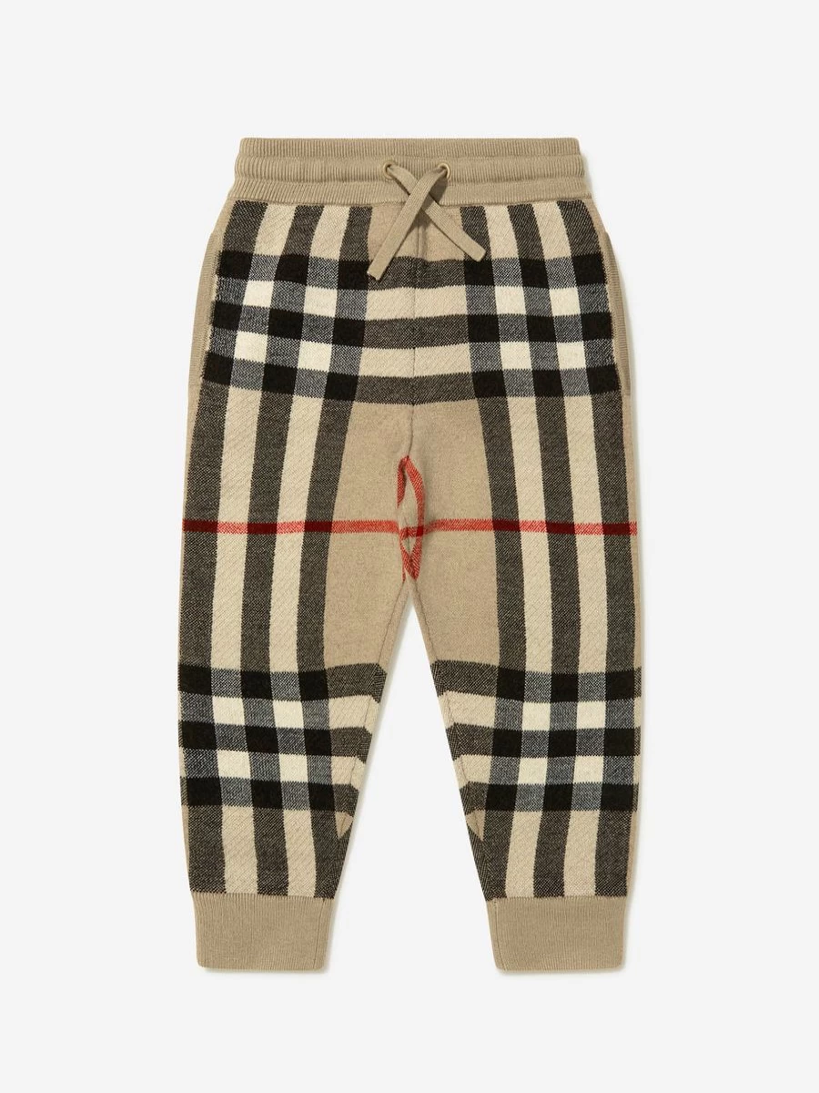 Burberry Kids Boys Wool Cashmere Gerard Joggers - Luxury Comfortable Jogger Pants for Boys