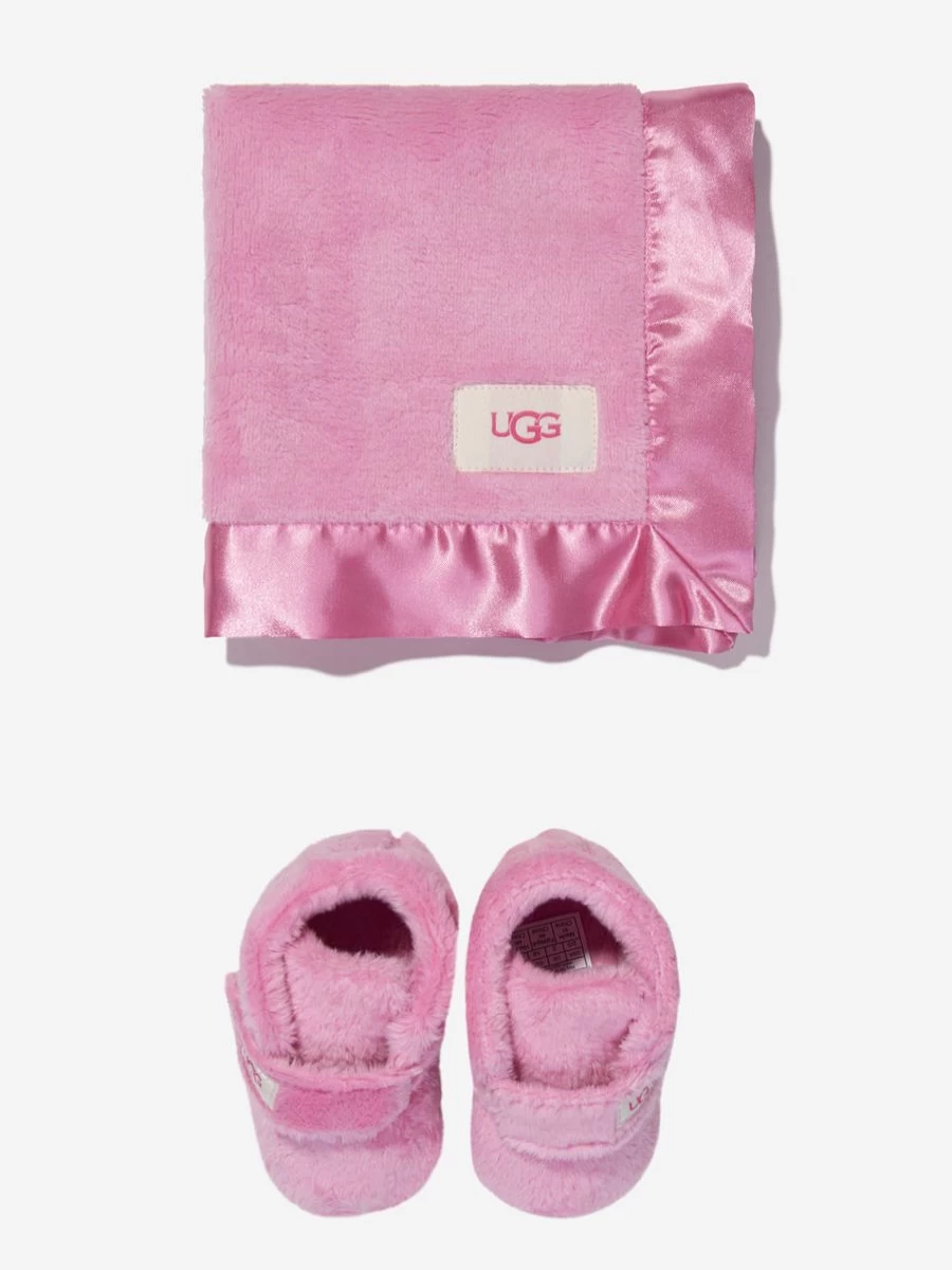 UGG Baby Girls Bixbee Booties & Blanket Gift Set - Cozy Winter Booties & Soft Blanket for Toddlers