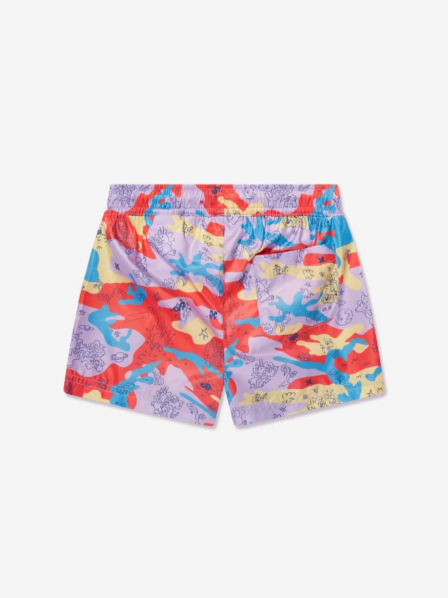 Off-White Boys' Camouflage Print Swim Shorts - Multicolor Quick-Dry Beach Trunks