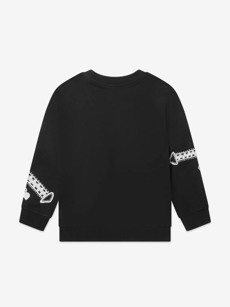 Moschino Kids Boys Black Printed Sweatshirt Jacket