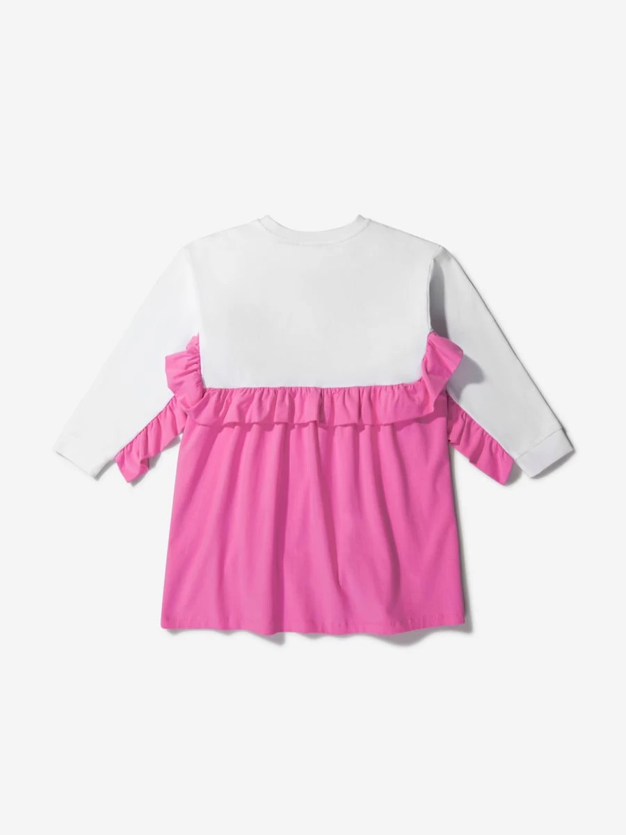 Emilio Pucci Teen Girls Cotton Dress with Ruffle Trim and Logo Design