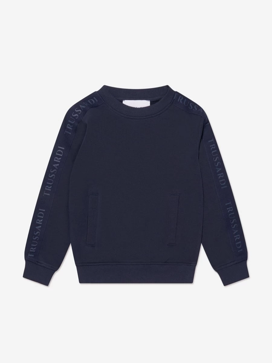 Trussardi Teen Boys Navy Sibbain Sweatshirt - Premium Cotton Hoodie for Teens