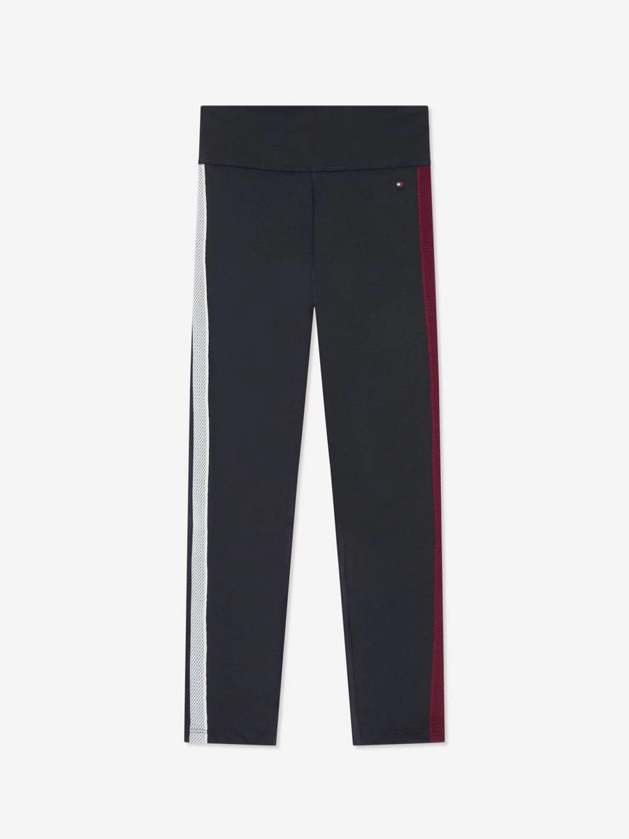 Tommy Hilfiger Girls Navy Striped Sport Leggings for Active Wear