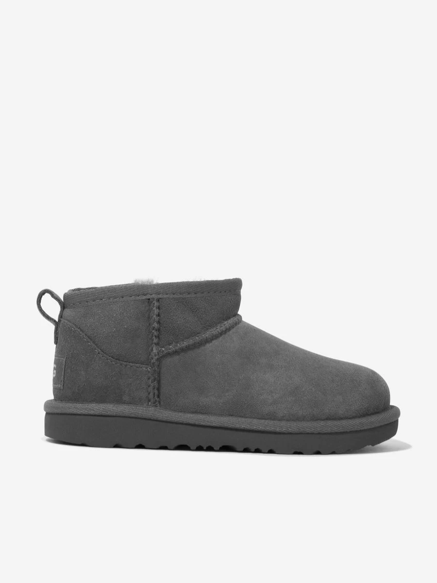 UGG Boys Classic Ultra Mini Boots in Grey - Kids Winter Footwear