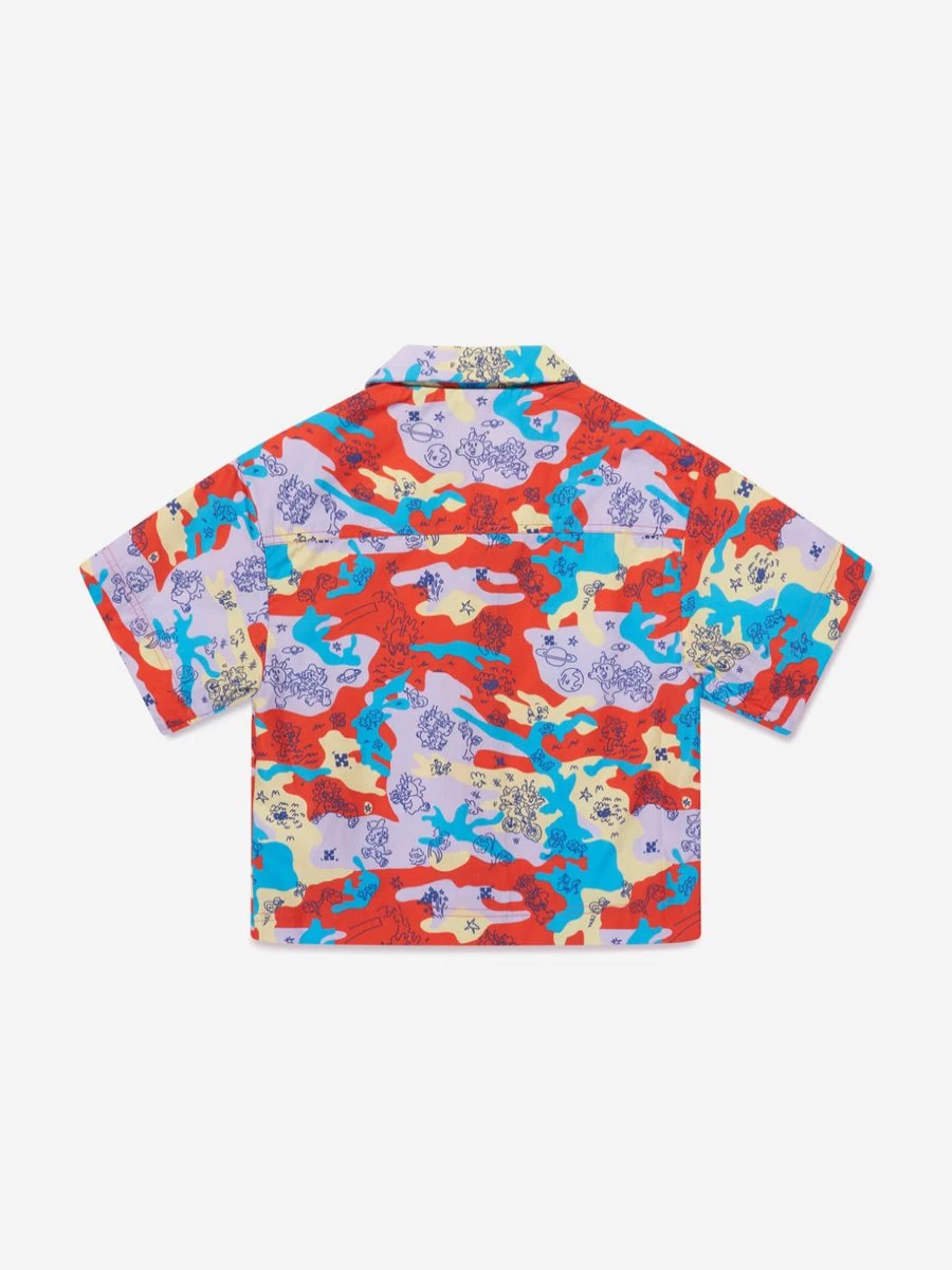 Off-White Teen Boys Multicolor Puzzleflage Bowling Shirt