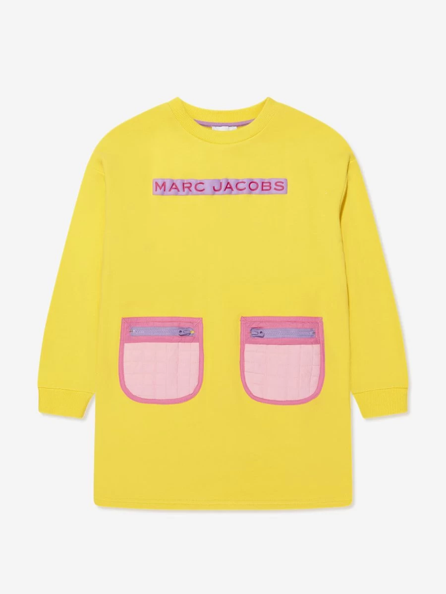 MARC JACOBS Teen Girls Yellow Pocket Sweater Dress