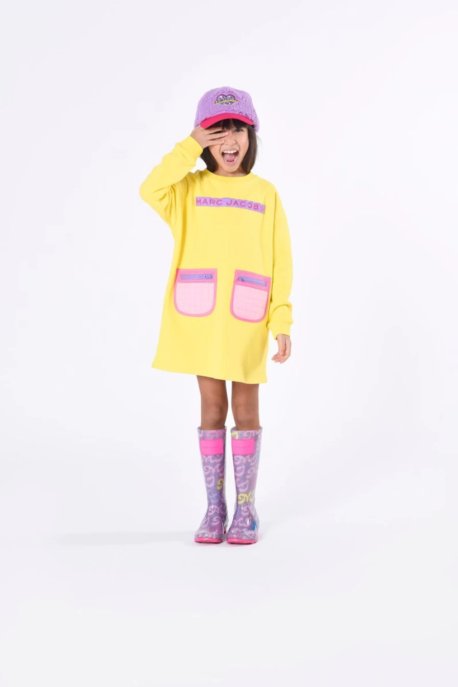 MARC JACOBS Teen Girls Yellow Pocket Sweater Dress