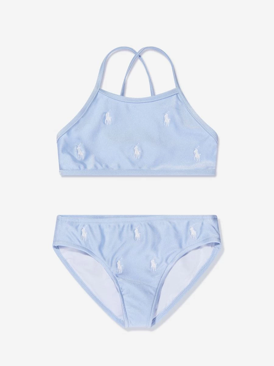 Ralph Lauren Teen Girls Blue Logo Bikini Swimwear