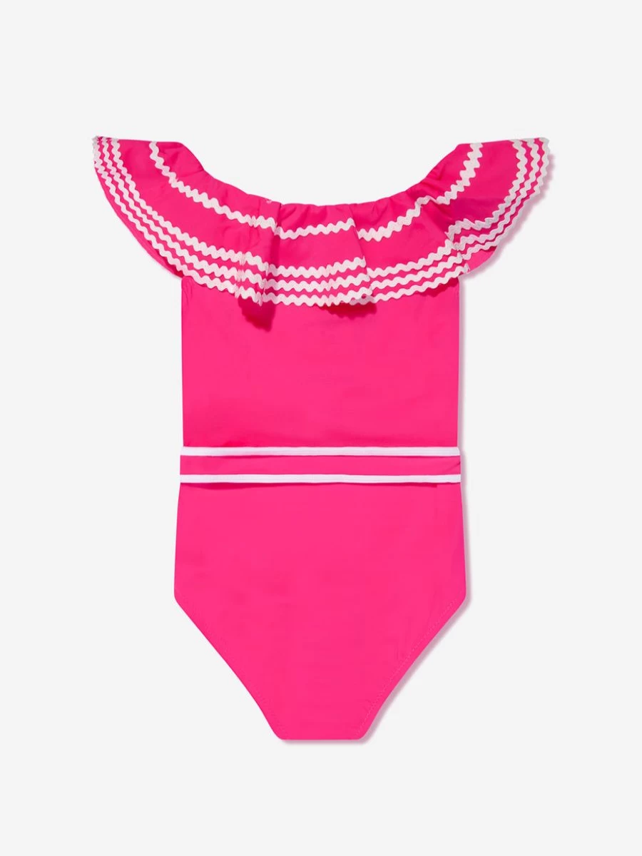 Nessi Byrd Girls Zizi Pink Off Shoulder Swimsuit - Childsplay Clothing
