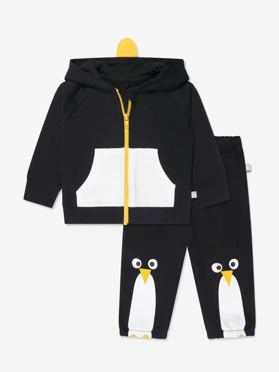 Stella McCartney Kids Girls' Black Baby Penguin Tracksuit - Cute Animal Print Outfit
