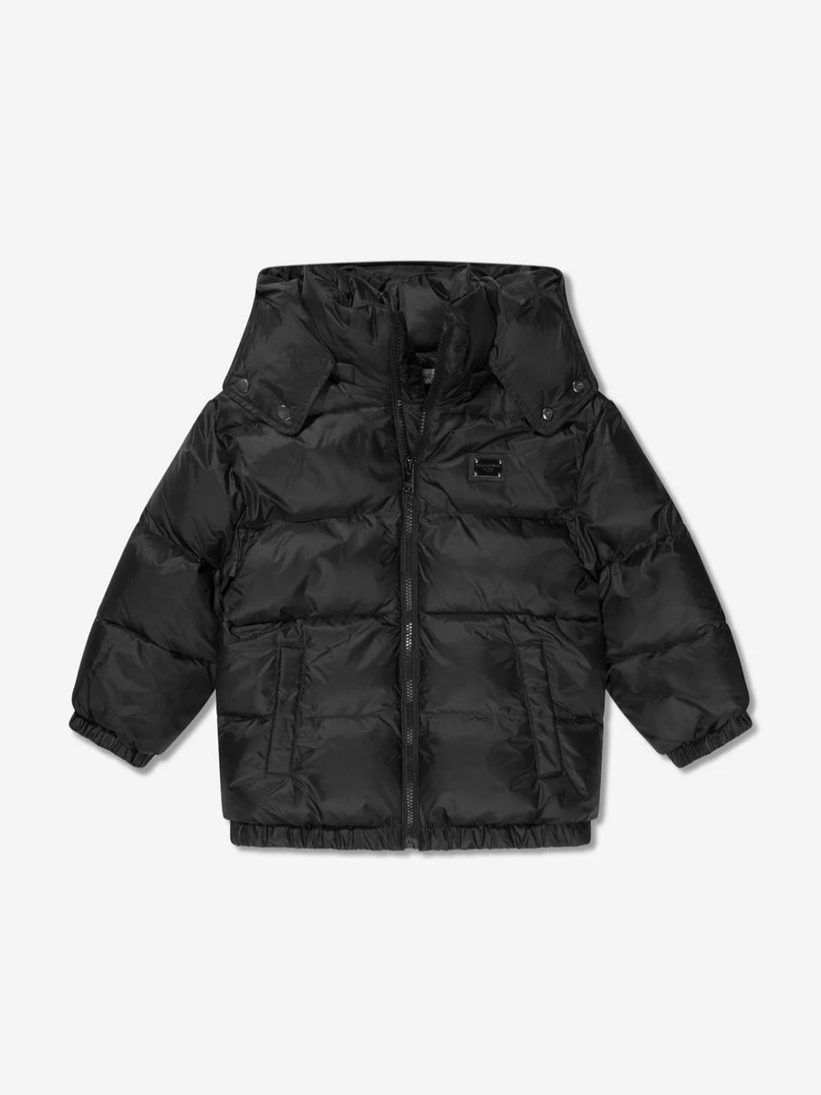 Dolce & Gabbana Kids Boys Black Puffer Jacket – Warm Winter Coat