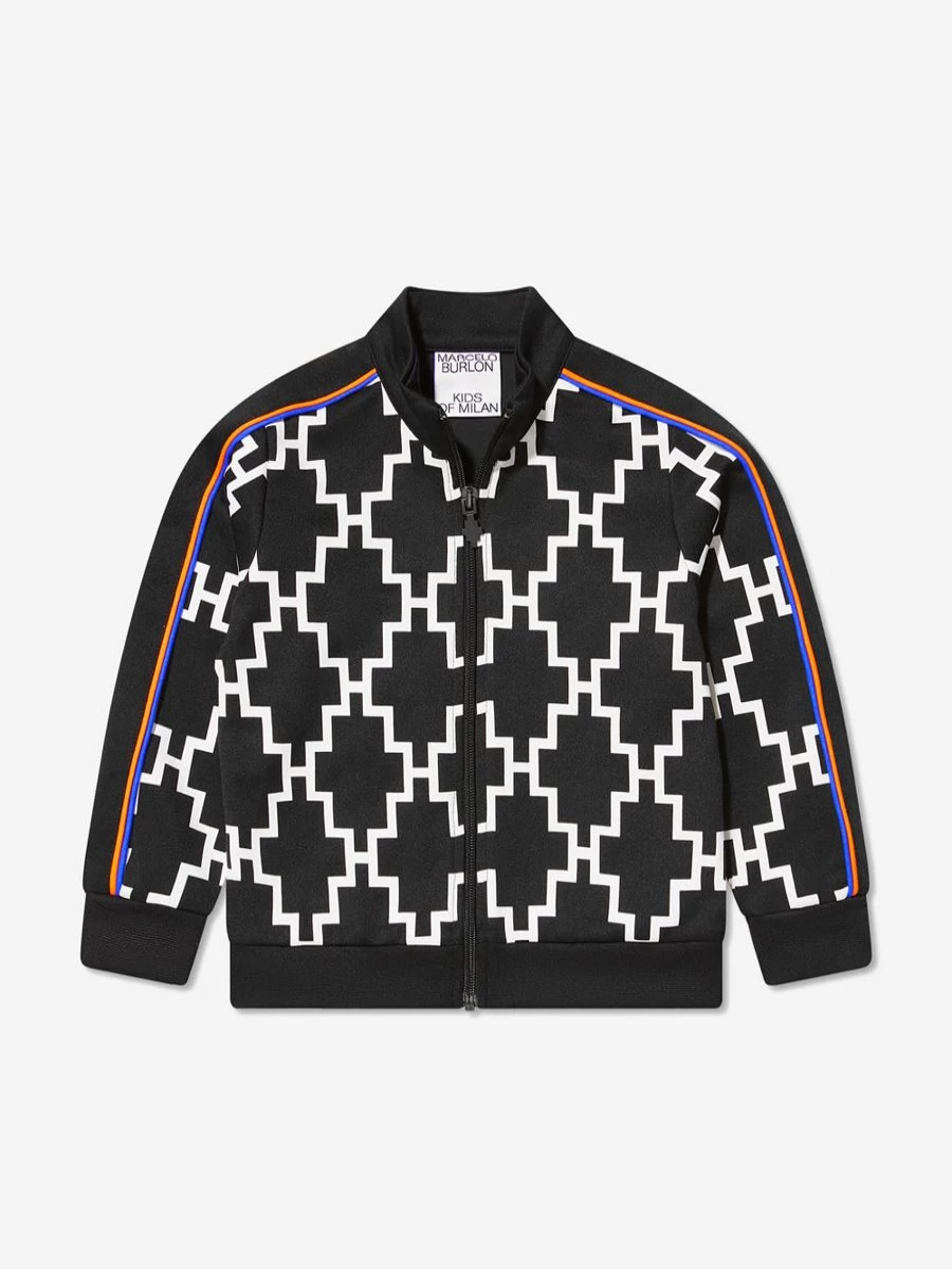 Marcelo Burlon Boys Cross Piping Track Zip Up Hoodie | Kids Streetwear Jacket