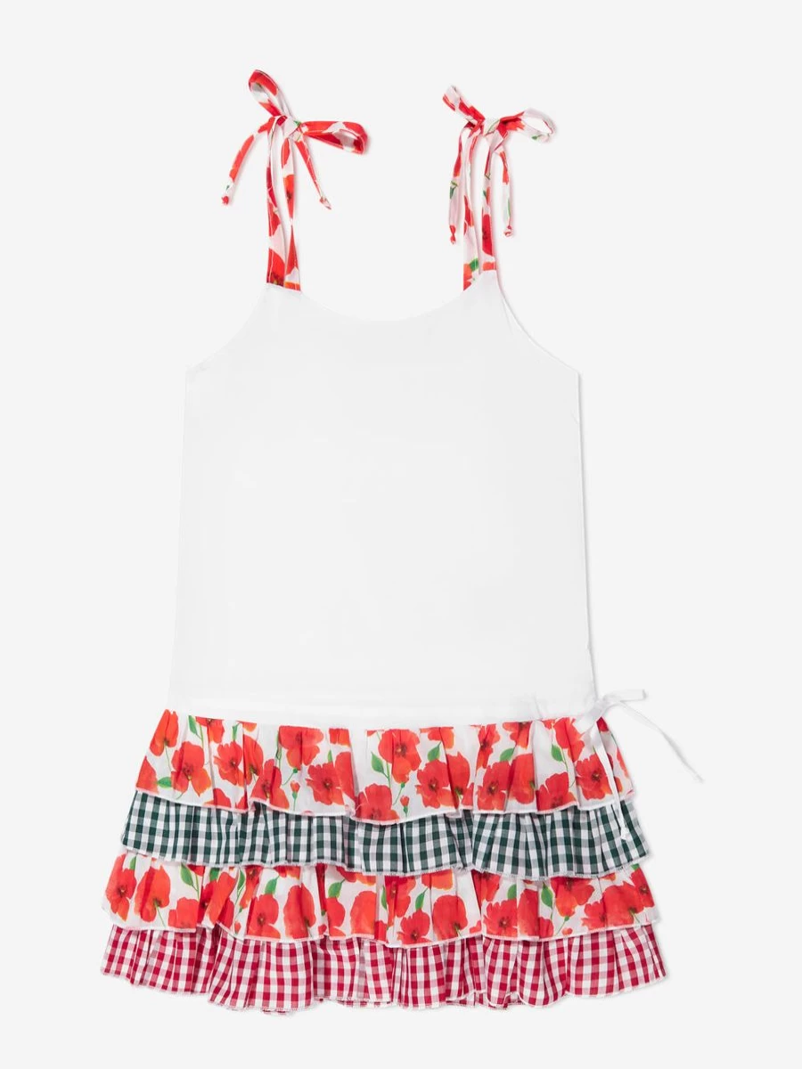 "Selini Action Teen Girls' White Beach Dress – Lightweight Summer Vacation Outfit"