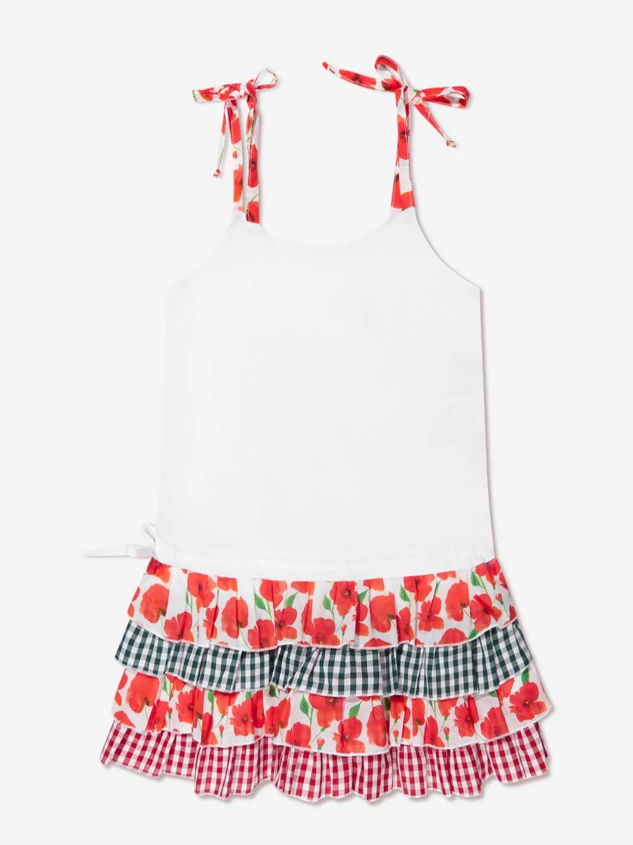 "Selini Action Teen Girls' White Beach Dress – Lightweight Summer Vacation Outfit"