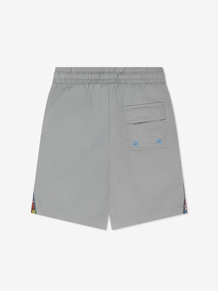 Stella McCartney Kids Teen Grey Logo Trim Swim Shorts for Boys