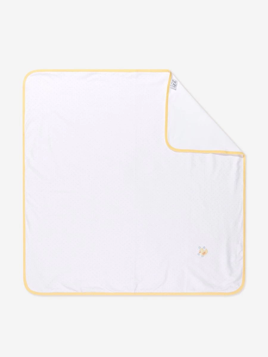 Magnolia Baby White Rubber Ducky Embroidered Receiving Blanket for Newborns