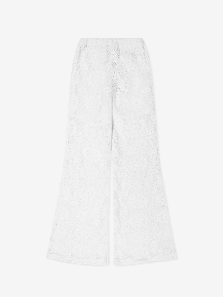 Selini Action Girls White Crocheted Trousers for Comfort & Style