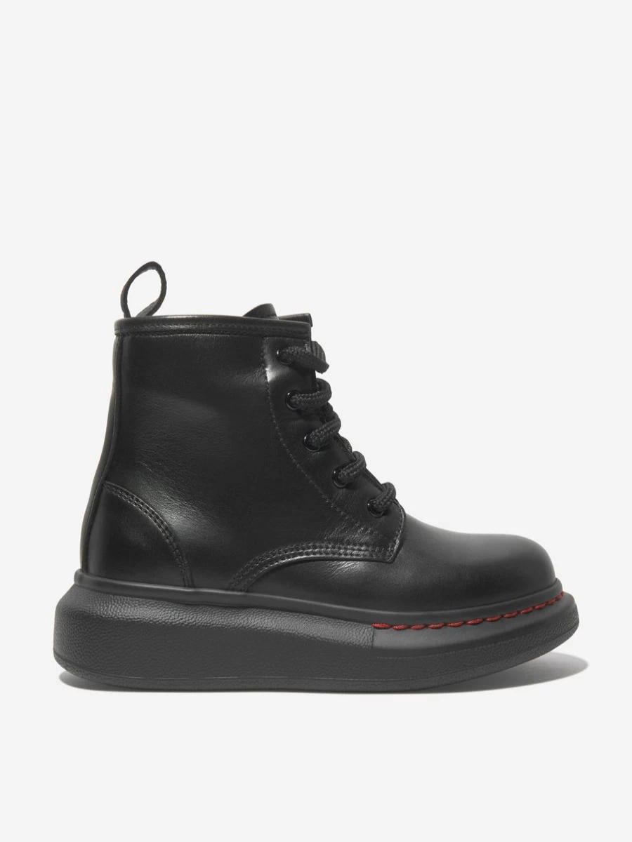 Alexander McQueen Teen Chunky Leather Lace-Up Boots | Childsplay Clothing