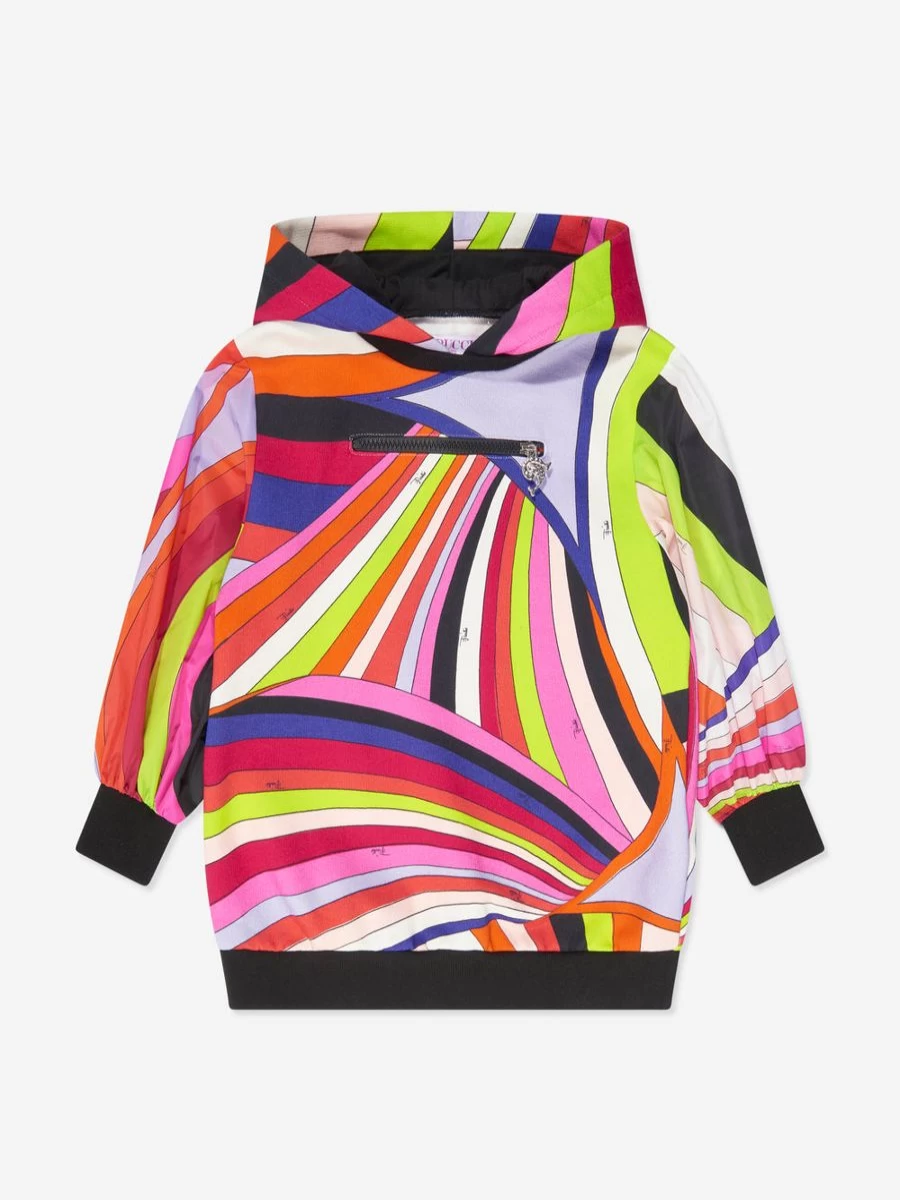 Emilio Pucci Teen Girls Multicolor Hooded Sweater Dress