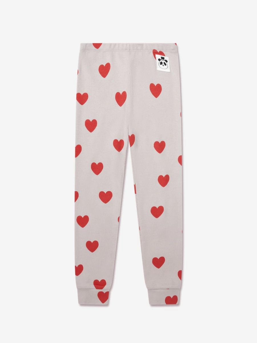 Mini Rodini Girls Hearts Print White Leggings for Kids