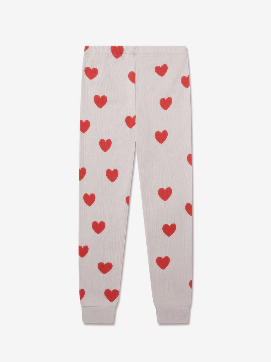 Mini Rodini Girls Hearts Print White Leggings for Kids