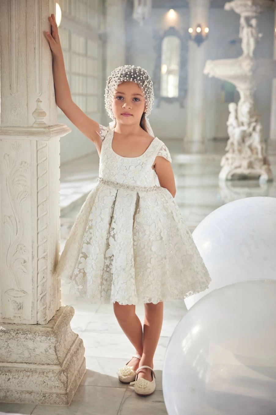 "Maison Ava Teen Girls Ivory Ariel Occasion Dress"