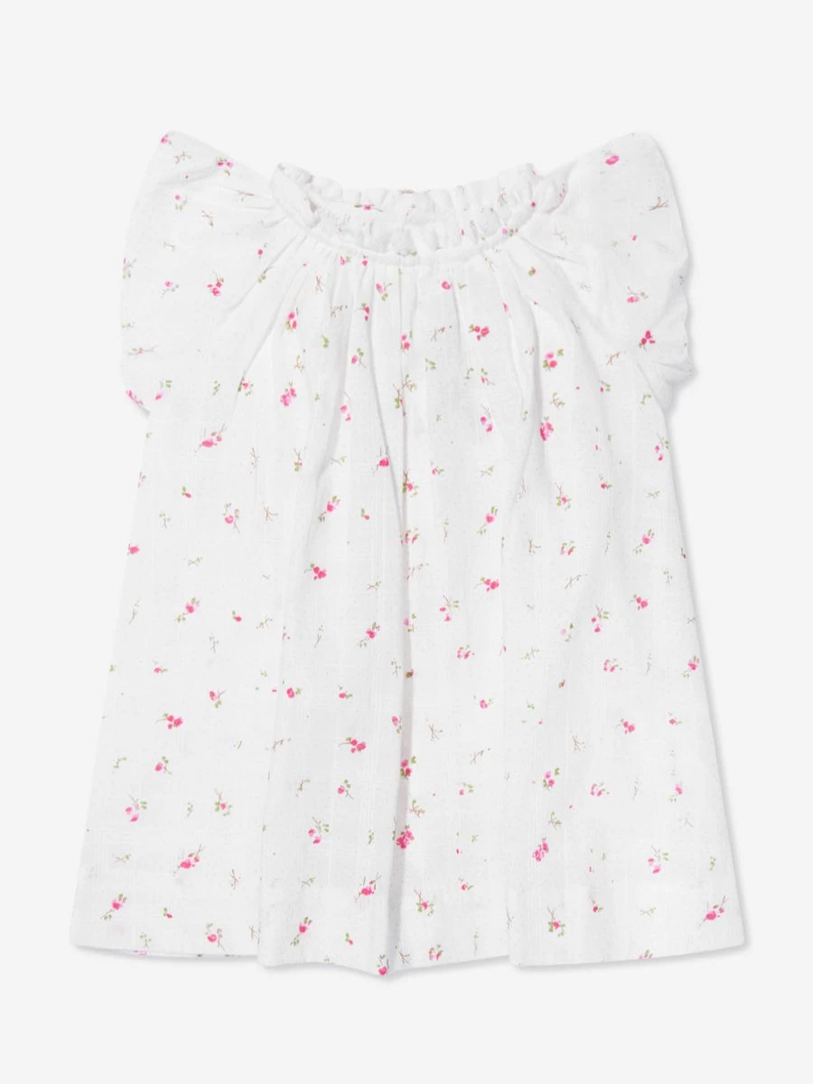 Bonpoint Baby Girls Floral Cotton Dress - Elegant Flower Print Design