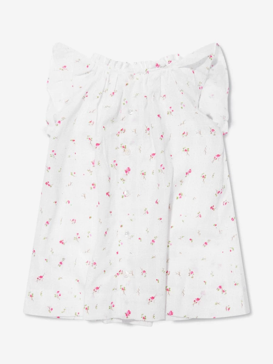 Bonpoint Baby Girls Floral Cotton Dress - Elegant Flower Print Design