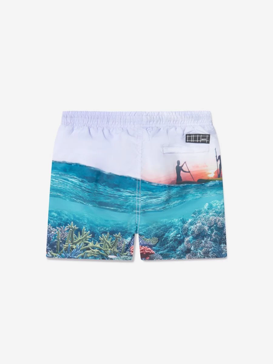 Molo Teen Boys' Ocean Explore Niko Multicolored Swim Shorts for Active Summer Wear