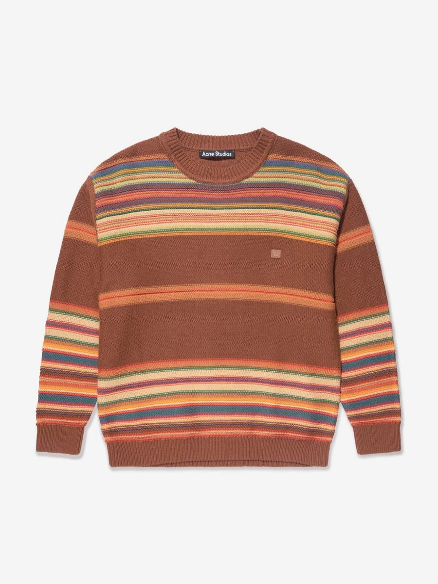 Acne Studios Boys' Brown Striped Knit Jumper for Kids