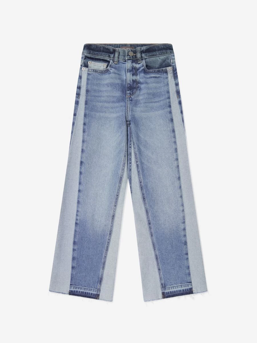 DL1961 Girls Lily High-Rise Wide Leg Jeans in Blue Denim for Comfort & Style