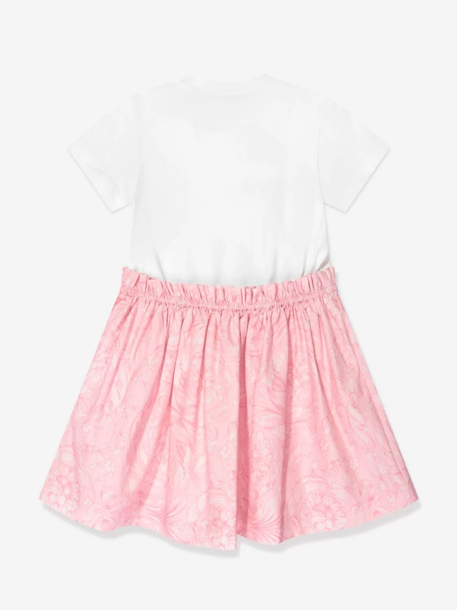 Versace Baby Girls Pink Barocco Logo Jersey Dress