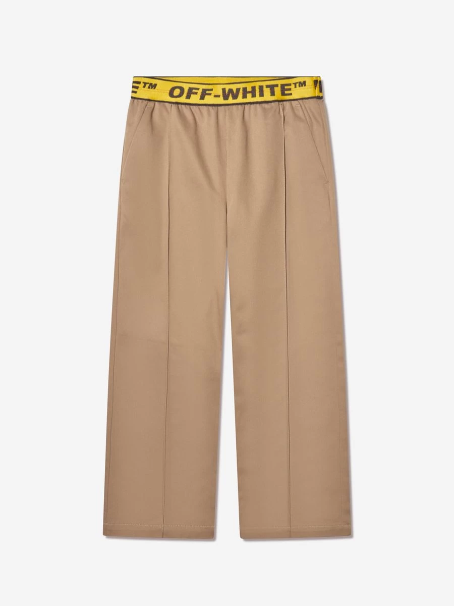 Off-White Boys Beige Logo Industrial Chino Pants