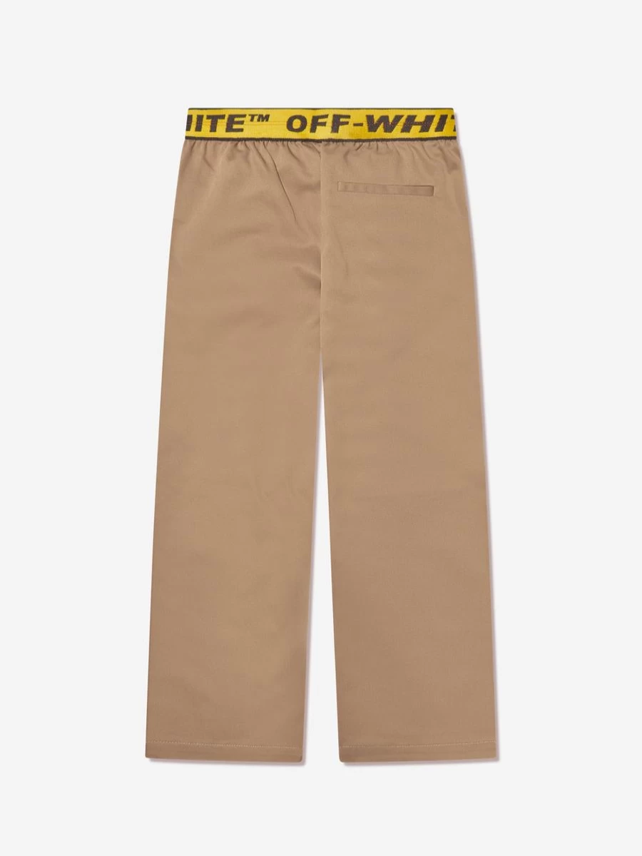Off-White Boys Beige Logo Industrial Chino Pants