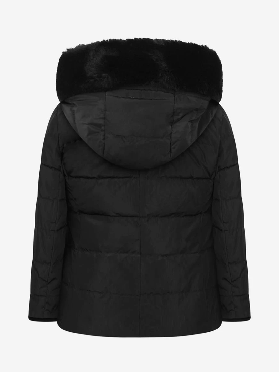Monnalisa Girls' Down Padded Coat with Belt - Warm Winter Jacket for Kids