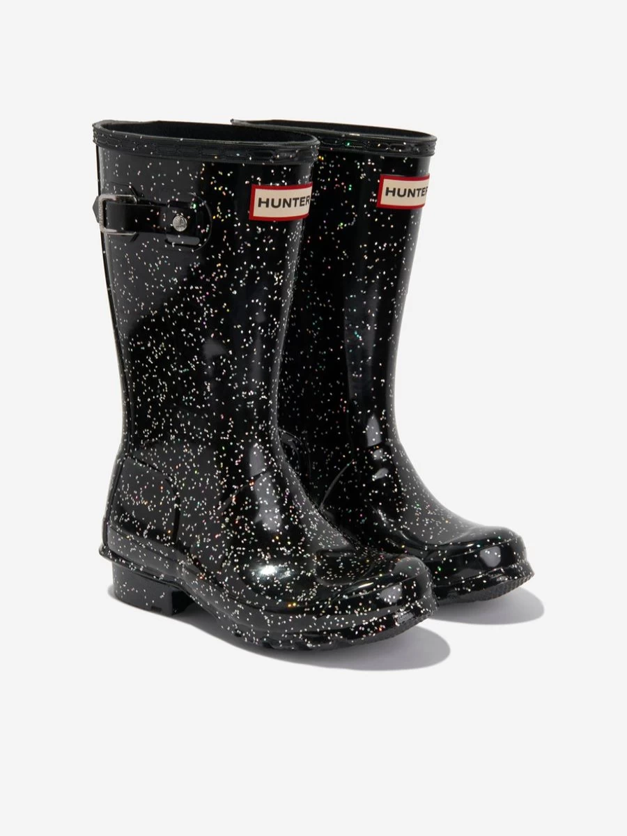 Hunter Girls' Giant Glitter Rain Boots | Waterproof Wellington Boots for Kids