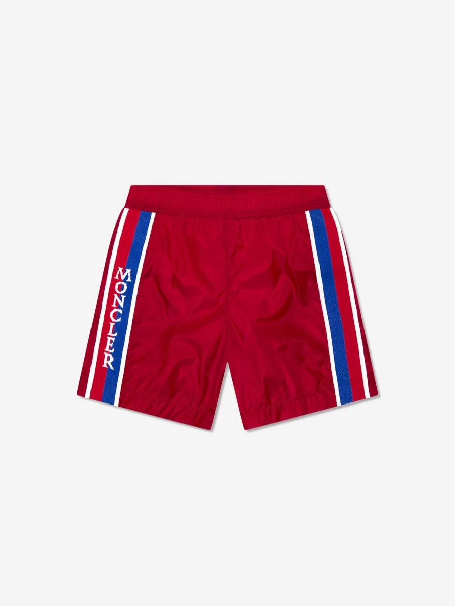 Moncler Enfant Boys' Red Logo Swim Shorts for Kids