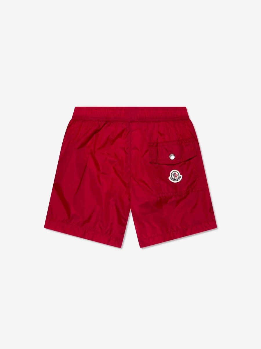 Moncler Enfant Boys' Red Logo Swim Shorts for Kids