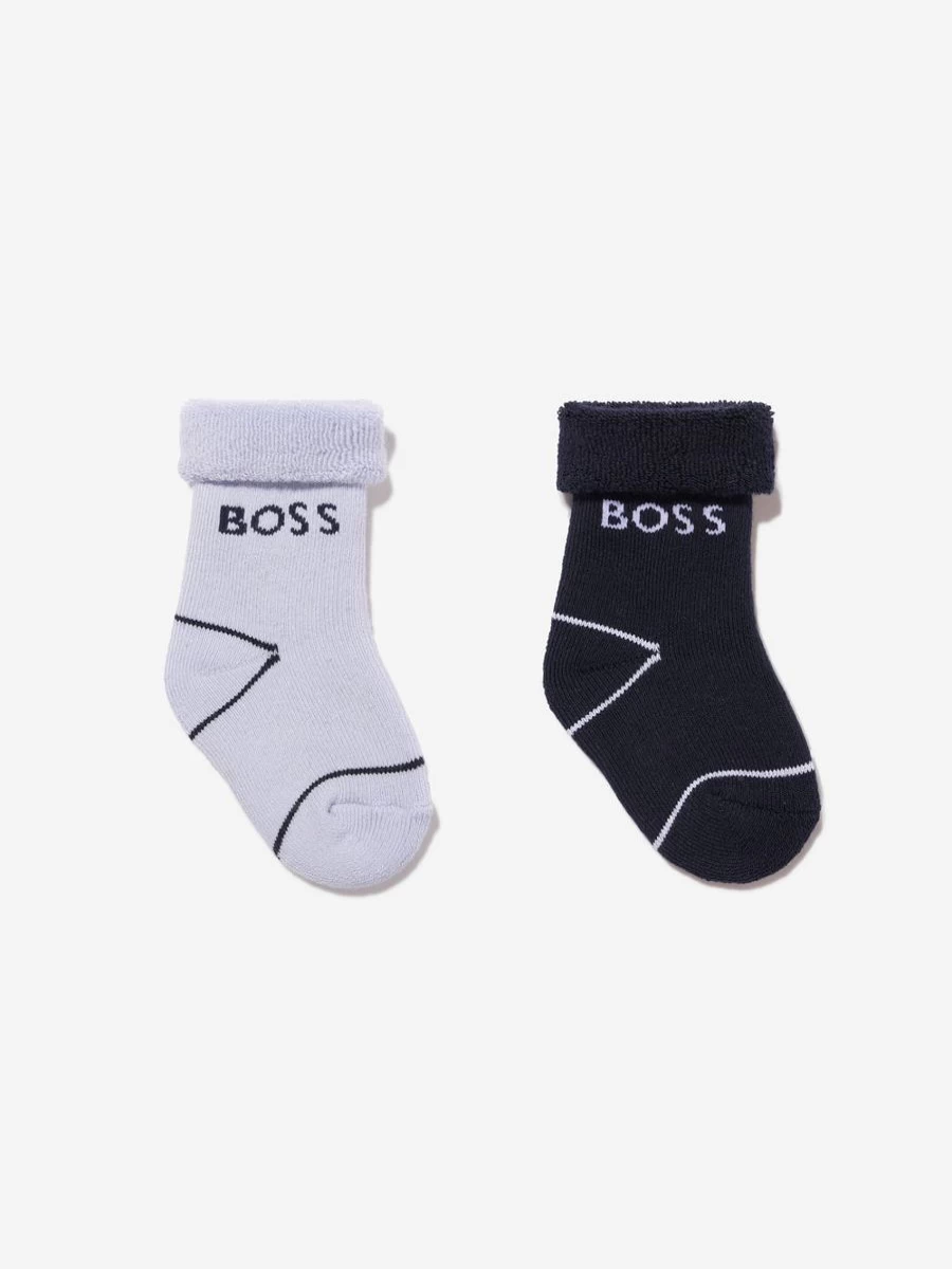 BOSS Baby Boys 2-Pack Navy Socks Set for Newborns & Infants