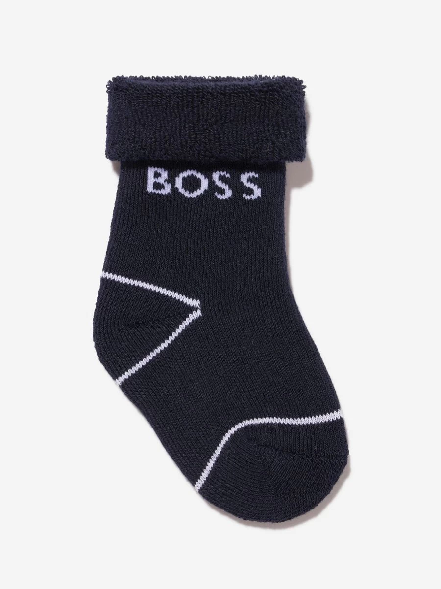 BOSS Baby Boys 2-Pack Navy Socks Set for Newborns & Infants